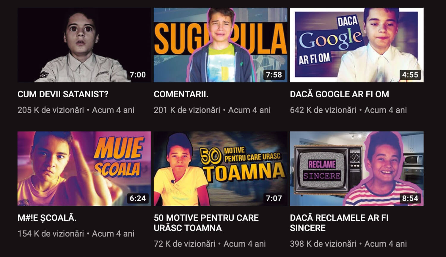 De pe net a învățat să filmeze și să editeze, iar într-un an a strâns 1.000 de abonați. Sincer, ironic, nou, a vrut să distreze publicul prin povești din viața generației lui.
